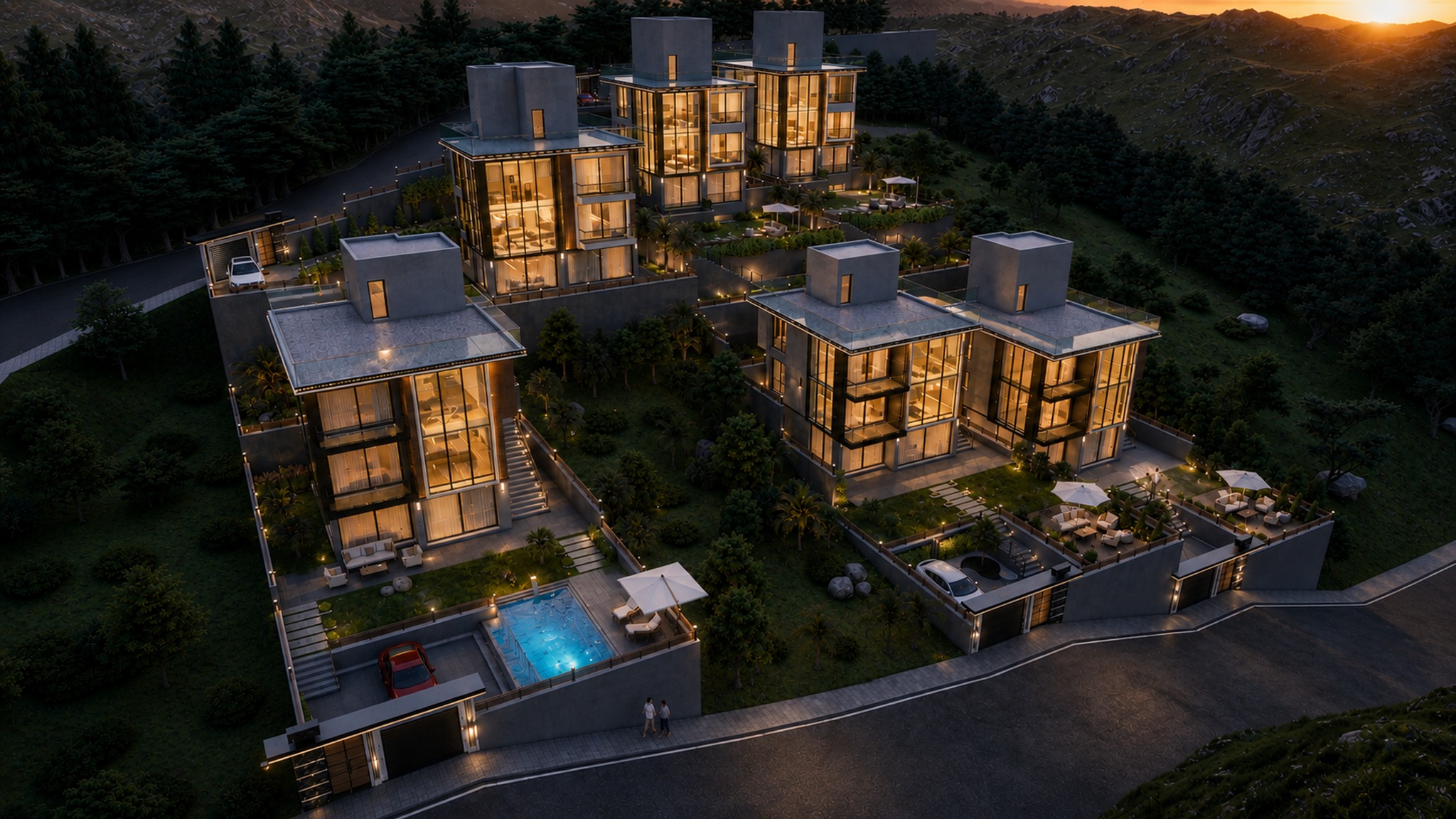 Bereket Konakları Skygates genel vaziyet akşam görünümü