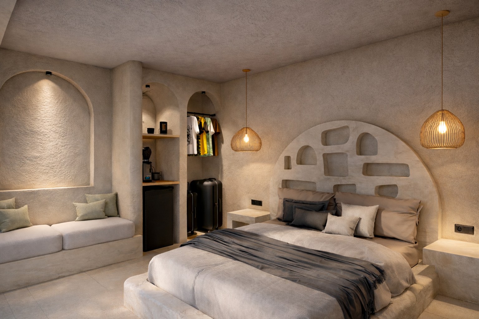 Sabel Villas Bali konsept yatak odası iç mekan