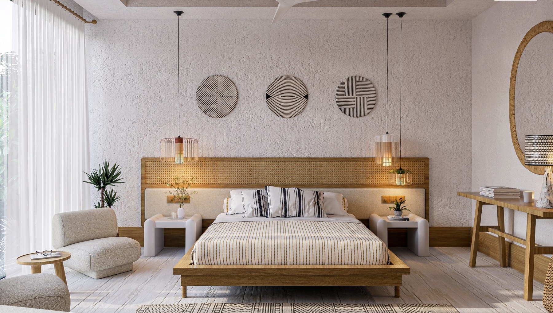 Saman Villas yatak odası genel görünüm