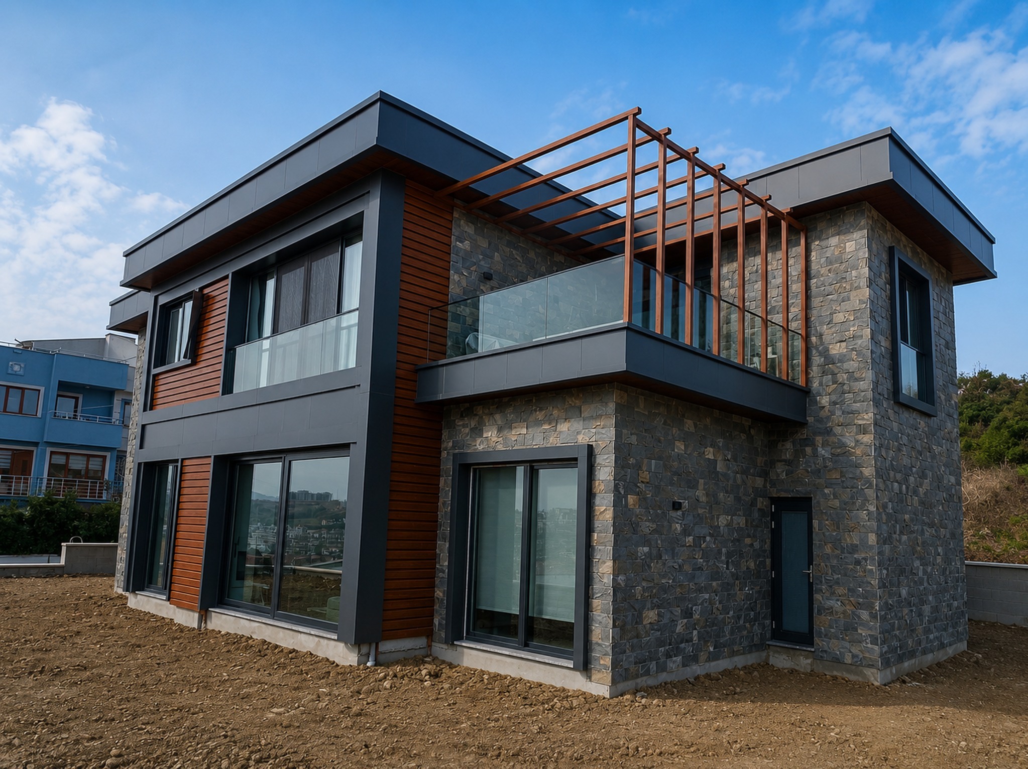 Yalova Merkez Villa - Yapım aşaması, arazi ve manzara ilişkisi
